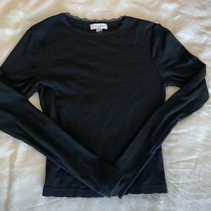 SET of 2! Topshop Long Sleeve Pointelle Knit 100% Cotton Lace Detail 6